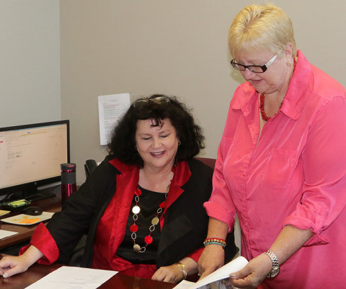 Roberta Melton, executive director and Sue Richard, office assistant.